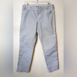 Old Navy Pixie style cropped pants, blue and white SIZE 10
